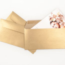 Invitations with luxury gold envelopes